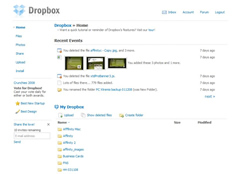 The DropBox Web Interface